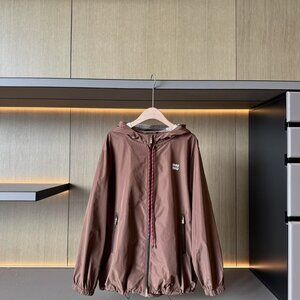 Miu Miu Technical fabric hoodie jacket It36